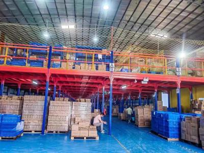 Steel mezzanine platform storage system