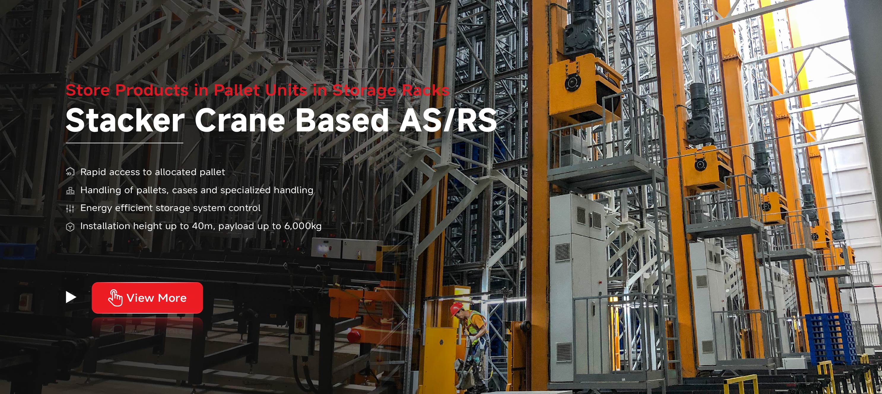 เครนยกสแตกเกอร์ Hydglobalasrs ระบบ AS/RS